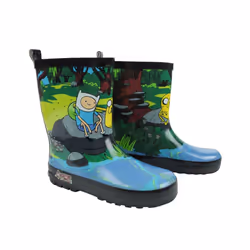 Adventure Time Boys Rubber Wellington Boots - 9 UK Child, Blue/Green/Brown