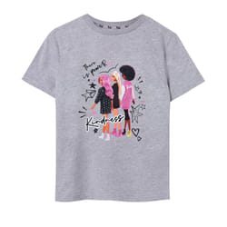 Barbie Girls There Is Power In Kindness Pose Marl Short-Sleeved T-Shirt - 3-4 Years, Grey