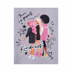 Barbie Girls There Is Power In Kindness Pose Marl Short-Sleeved T-Shirt - 3-4 Years, Grey