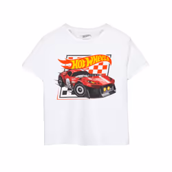 Hot Wheels Boys Checkerboard T-Shirt - 9-10 Years, White
