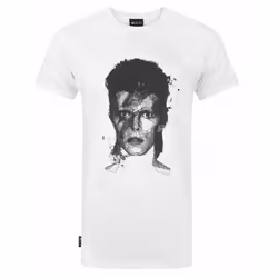W.C.C Unisex Adult David Bowie Longline T-Shirt - XXL, White