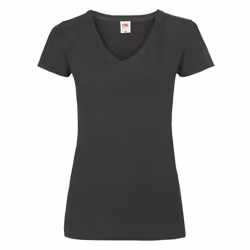 Fruit of the Loom Womens/Ladies Valueweight V Neck Lady Fit T-Shirt - 12 UK, Black