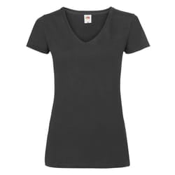 Fruit of the Loom Womens/Ladies Valueweight V Neck Lady Fit T-Shirt - 8 UK, Black