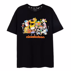 Nickelodeon Unisex Adult Classic Group Short-Sleeved T-Shirt - 3XL, Black