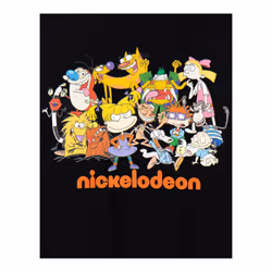Nickelodeon Unisex Adult Classic Group Short-Sleeved T-Shirt - 3XL, Black
