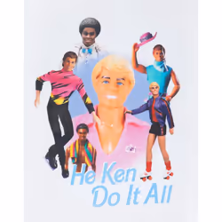 Barbie Mens He Ken Do It All T-Shirt - 3XL, White