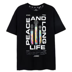 Star Trek Mens Peace And Long Life T-Shirt - S, Black