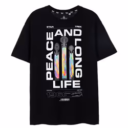 Star Trek Mens Peace And Long Life T-Shirt - 3XL, Black