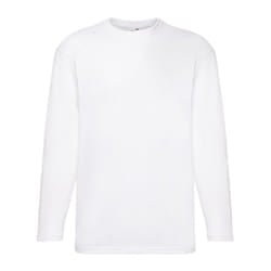 Fruit of the Loom Mens Valueweight Long-Sleeved T-Shirt - M, White