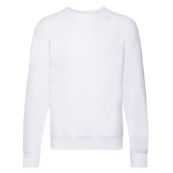 Fruit of the Loom Unisex Adult Lightweight Raglan Sweatshirt - S, White