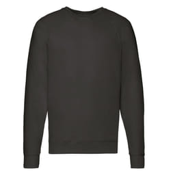 Fruit of the Loom Unisex Adult Lightweight Raglan Sweatshirt - S, Black