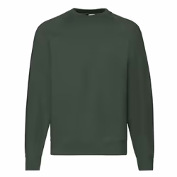 Fruit Of The Loom Mens Classic 80/20 Raglan Sweatshirt - XL, Bottle Green