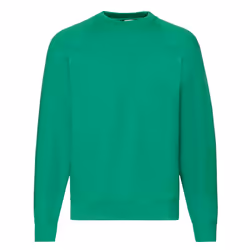 Fruit Of The Loom Mens Classic 80/20 Raglan Sweatshirt - XL, Kelly Green