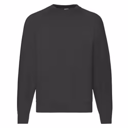 Fruit Of The Loom Mens Classic 80/20 Raglan Sweatshirt - 4XL, Black
