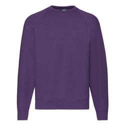 Fruit Of The Loom Mens Classic 80/20 Raglan Sweatshirt - XXL, Purple