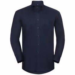 Russell Mens Oxford Easy-Care Long-Sleeved Shirt - 16.5in, Bright Navy