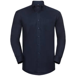 Russell Mens Oxford Easy-Care Long-Sleeved Shirt - 16.5in, Bright Navy