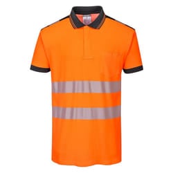 Portwest Mens PW3 Hi-Vis Polo Shirt - 3XL, Orange/Black