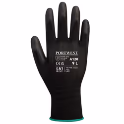Portwest Unisex Adult PU Palm Gloves - 9, Black