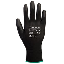Portwest Unisex Adult PU Palm Gloves - 9, Black