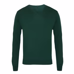 Premier Mens Knitted Cotton Acrylic V Neck Sweatshirt - L, Bottle Green