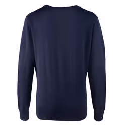 Premier Womens/Ladies Knitted Cotton Acrylic V Neck Sweatshirt - 24 UK, Navy