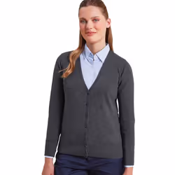 Premier Womens/Ladies Cotton Acrylic V Neck Cardigan - 20 UK, Charcoal