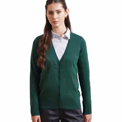 Premier Womens/Ladies Cotton Acrylic V Neck Cardigan - 22 UK, Bottle Green