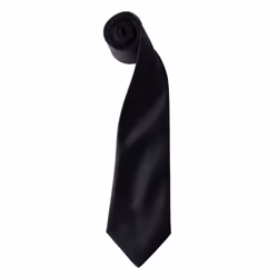 Premier Unisex Adult Colours Satin Tie - One Size, Black