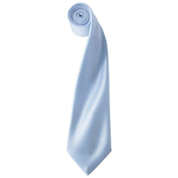 Premier Unisex Adult Colours Satin Tie - One Size, Light Blue