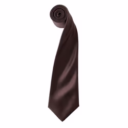 Premier Unisex Adult Colours Satin Tie - One Size, Brown