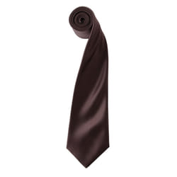 Premier Unisex Adult Colours Satin Tie - One Size, Brown