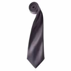 Premier Unisex Adult Colours Satin Tie - One Size, Dark Grey