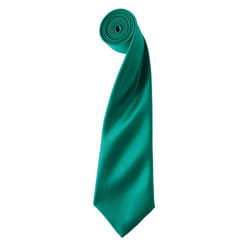 Premier Unisex Adult Colours Satin Tie - One Size, Emerald