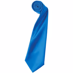Premier Unisex Adult Colours Satin Tie - One Size, Sapphire Blue