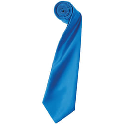 Premier Unisex Adult Colours Satin Tie - One Size, Sapphire Blue