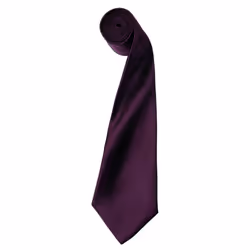 Premier Unisex Adult Colours Satin Tie - One Size, Aubergine