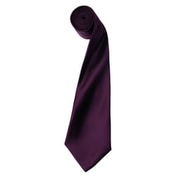 Premier Unisex Adult Colours Satin Tie - One Size, Aubergine
