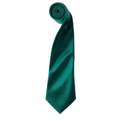 Premier Unisex Adult Colours Satin Tie - One Size, Bottle Green