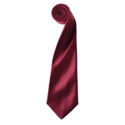 Premier Unisex Adult Colours Satin Tie - One Size, Burgundy