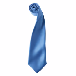 Premier Unisex Adult Colours Satin Tie - One Size, Mid Blue