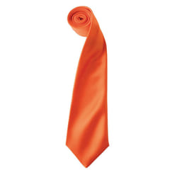 Premier Unisex Adult Colours Satin Tie - One Size, Orange