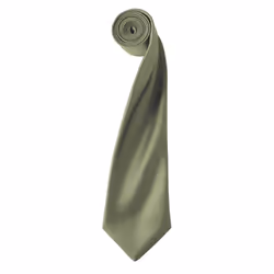 Premier Unisex Adult Colours Satin Tie - One Size, Olive