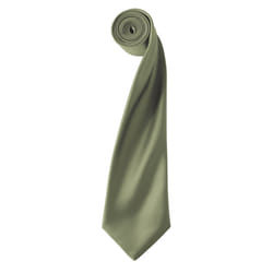 Premier Unisex Adult Colours Satin Tie - One Size, Olive