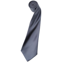 Premier Unisex Adult Colours Satin Tie - One Size, Steel