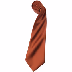 Premier Unisex Adult Colours Satin Tie - One Size, Chestnut