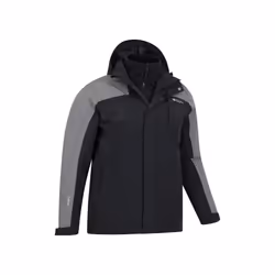 Mountain Warehouse Mens District Extreme 3 in 1 Waterproof Jacket - M, Black