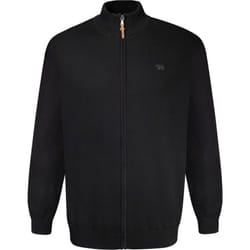D555 Mens Franco 1 Knitted Kingsize Full Zip Hoodie - 3XL, Black