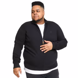 D555 Mens Franco 1 Knitted Kingsize Full Zip Hoodie - 3XL, Black
