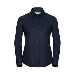 Russell Womens/Ladies Oxford Easy-Care Long-Sleeved Shirt - 3XL, Bright Navy